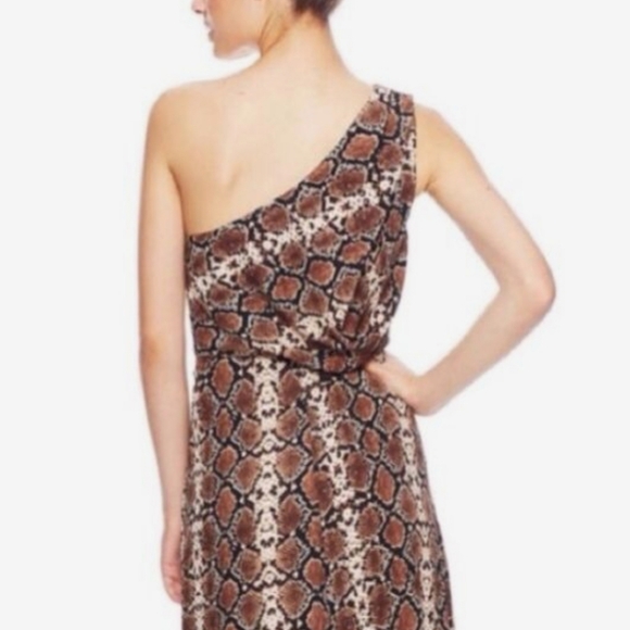 BCBG MaxAzria Kessa Snake Print One Shoulder Long Dress Gown Size 4 - Picture 6 of 8